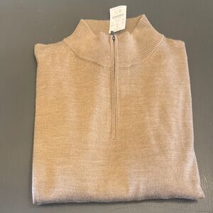 J. Crew Tan Half-Zip Sweater